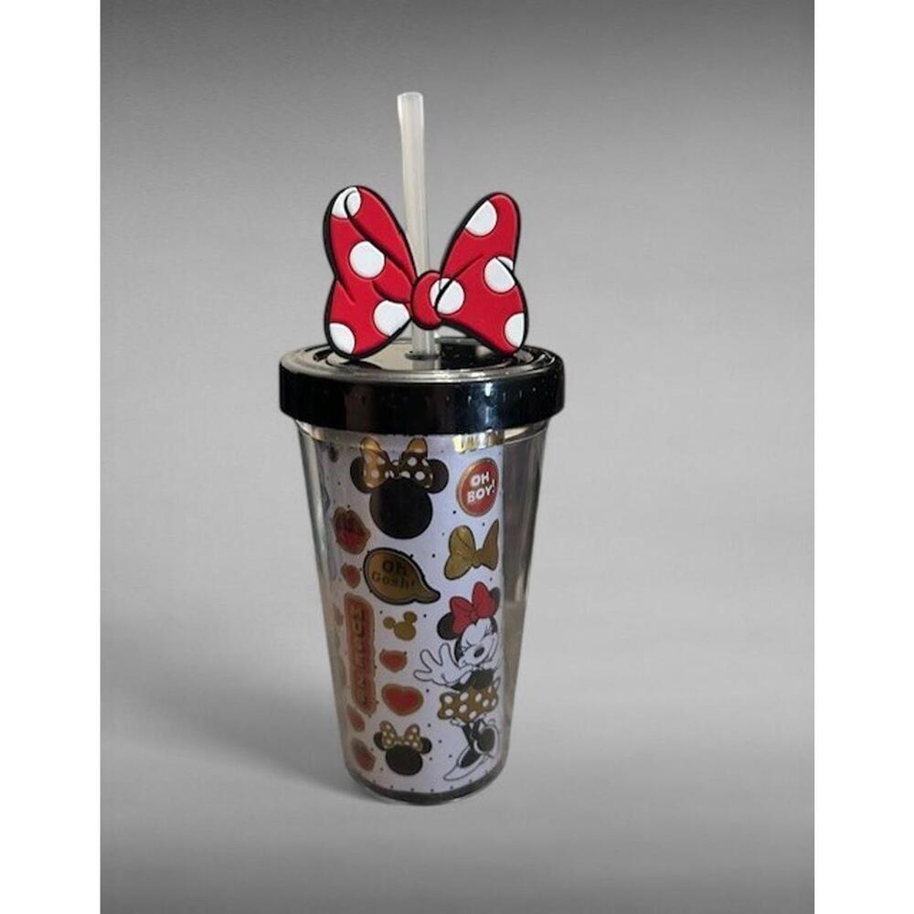 DIY Sticker Tumbler for Kids 16oz Reusable Cup with Iconic Polka-Dot Bow Minnie